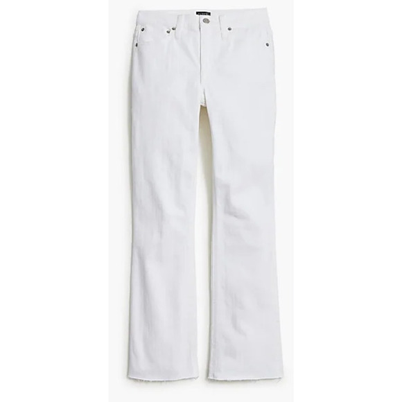 J Crew Mid Rise Flare Crop Cut Hem Signature Stretch Jeans US Women's 26 New - Picture 2 of 8